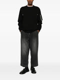 sacai zip-pocket long-sleeve sweater