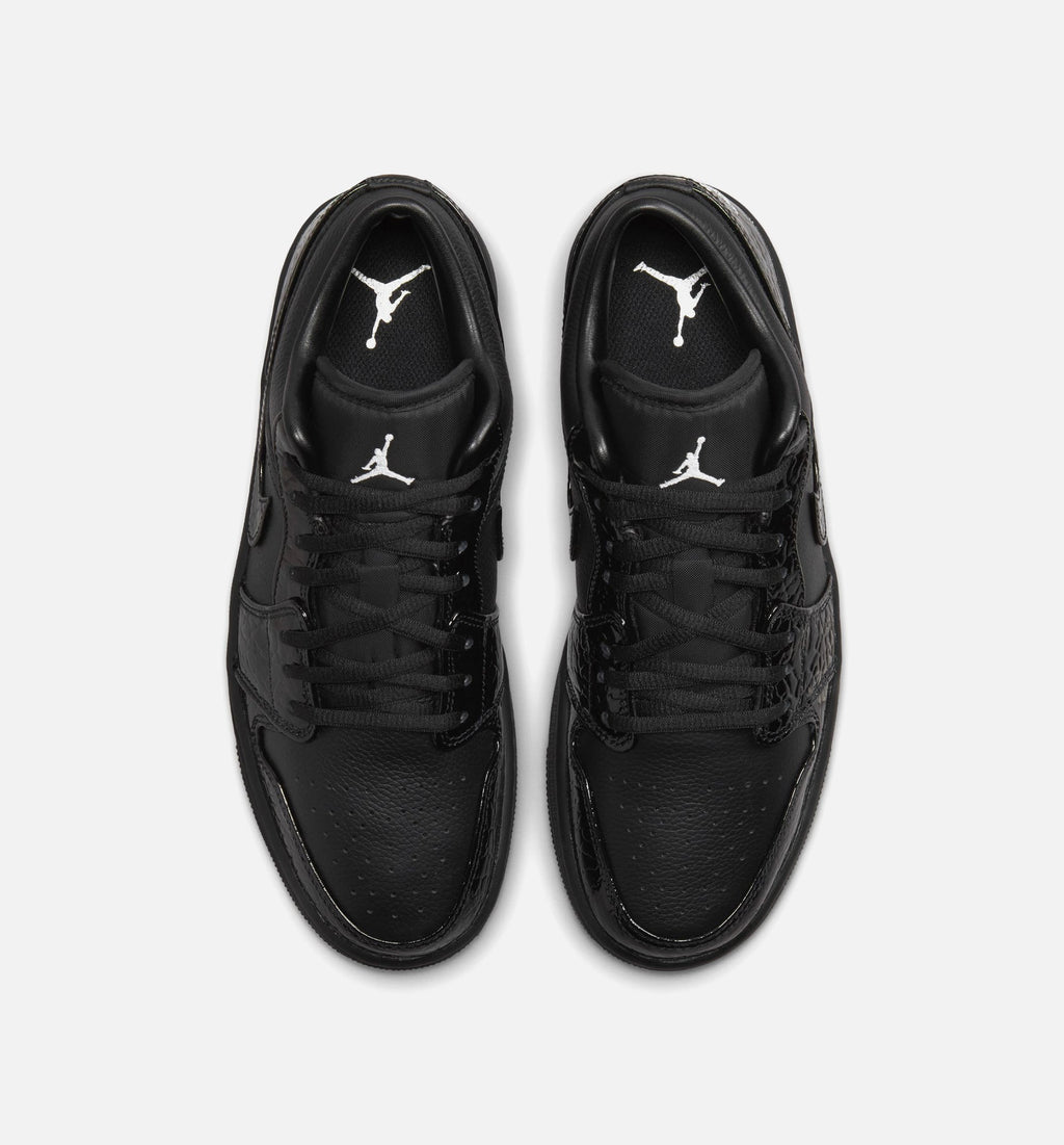 Air Jordan 1 Low "Patent Elephant" Women's Lifestyle Shoes - Black / White / Metallic Silver