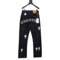 Chrome Hearts Cross Patch Black Jeans