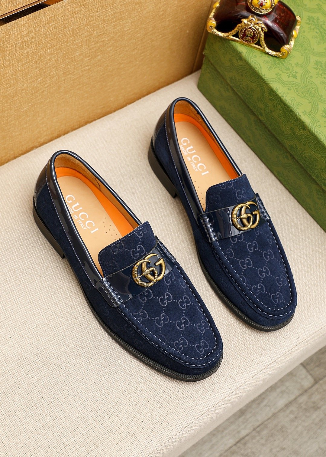Gucci Patterned Hardware Loafers